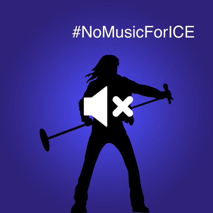 #NoMusicforICE logo
